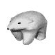 A 3D animation of a walking polar bear